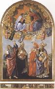 Sandro Botticelli Coronation of the Virgin,with Sts john the Evangelist,Augustine,Jerome and Eligius or San Marco Altarpiece oil painting on canvas